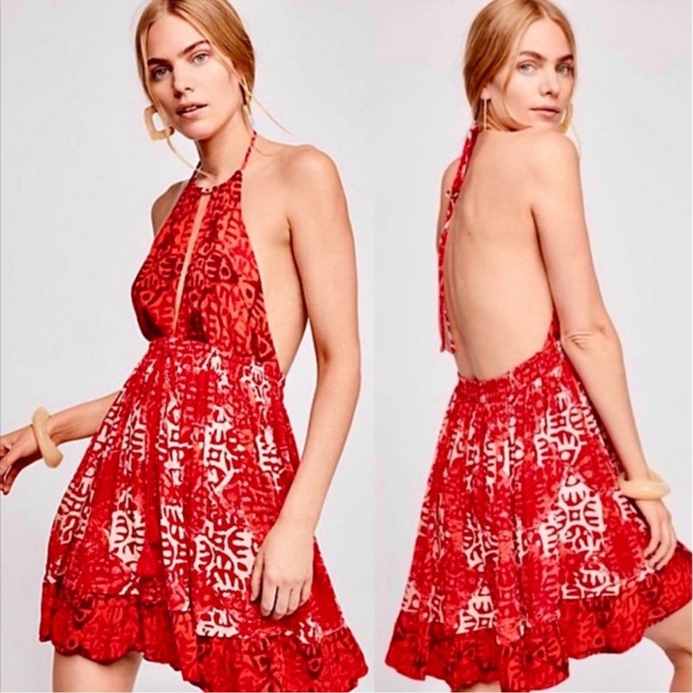 NWT Free People Beach Day Halter Mini Dress